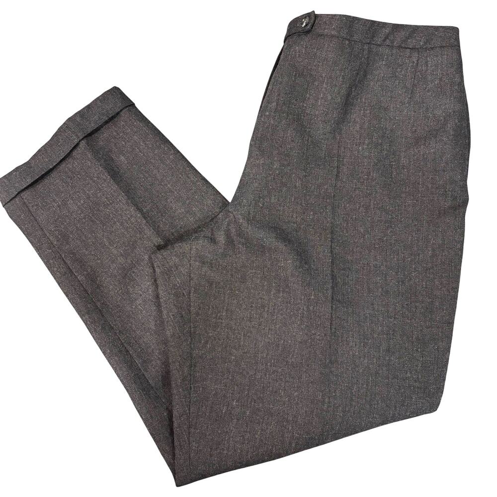 Vintage 100% Wool Trousers 18 Dark Academia High Rise Laura Scott  Gray Pants